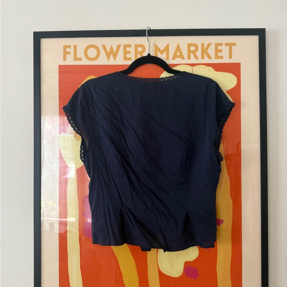 Reformation navy button up top - Picture 11 of 11